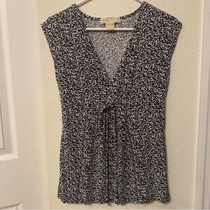 Michael Kors Black and White Patterned Blouse
